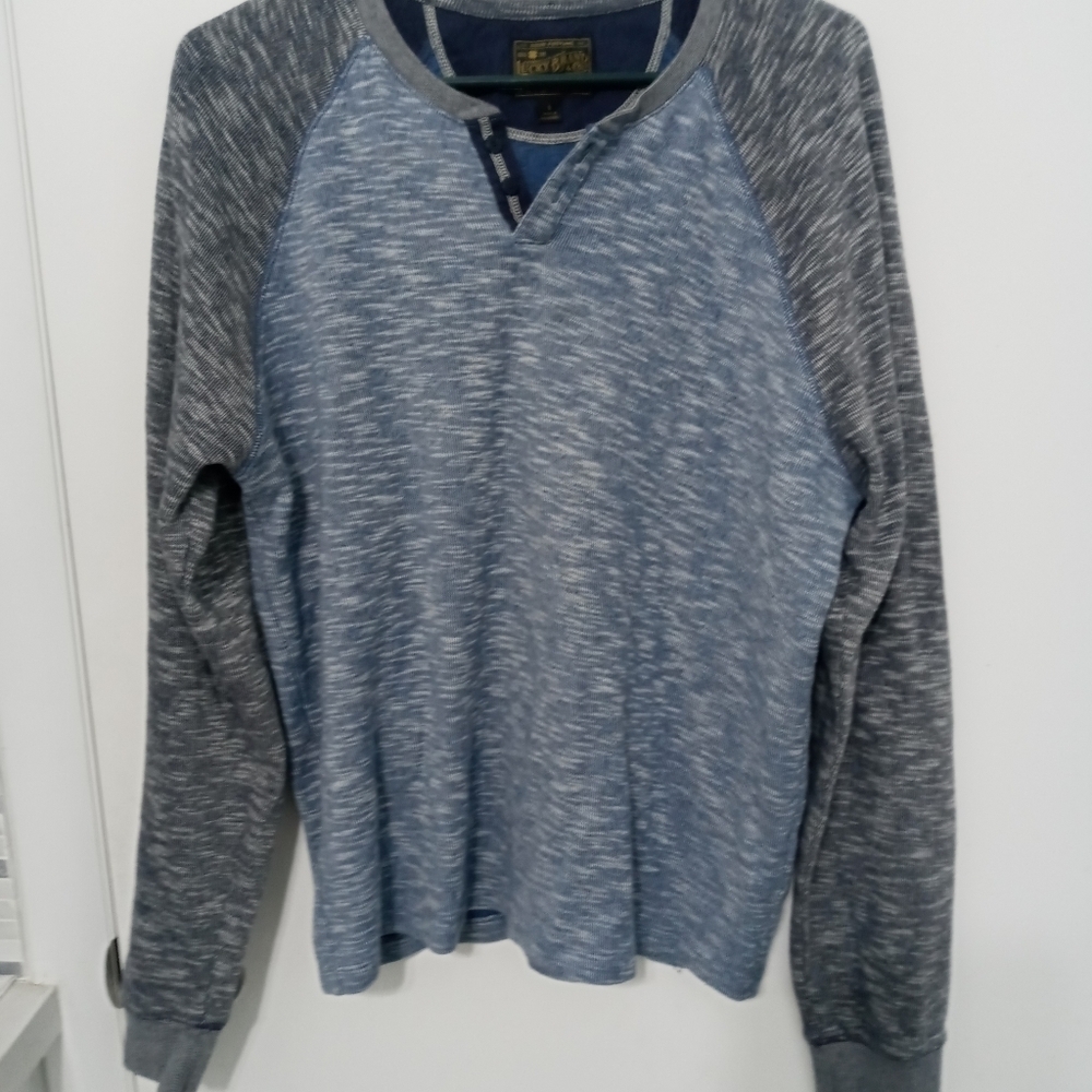 Lucky Brand & Co. Bi Colored long sleeve pullover 100% Cotton Sweatshirt Large